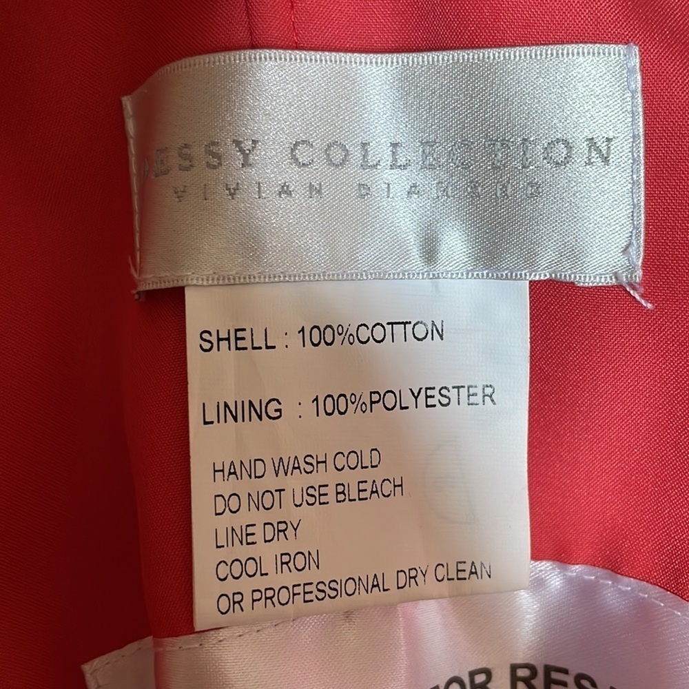 Dessy Collection Firecracker Strapless Cotton Bridesmaid Dress 2823 EUC Size 6 - Picture 8 of 11